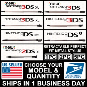 Metal Retractable Stylus For Nintendo NEW/3DS/2DS/DSi/XL/DS/Lite/LL Touch Pen - Picture 1 of 68
