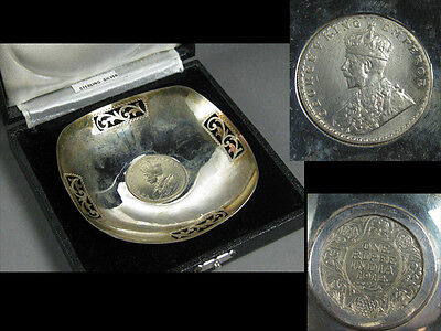 1912 British India George Ⅹ Silver Plate / Silver 925 One Rupee / W 9.3× H 2[cm] • 553.52$