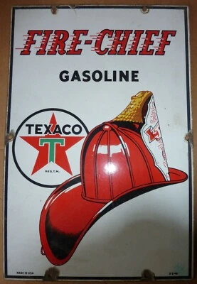 Placa bomba gas TEXACO porcelana original vintage  Foto 1 de 4
