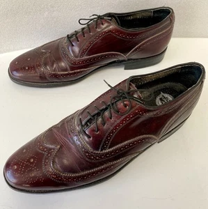 Florsheim Wingtip Vintage Oxford Burgundy Leather Men’s Size US 11 D Dress Shoes - Picture 1 of 11