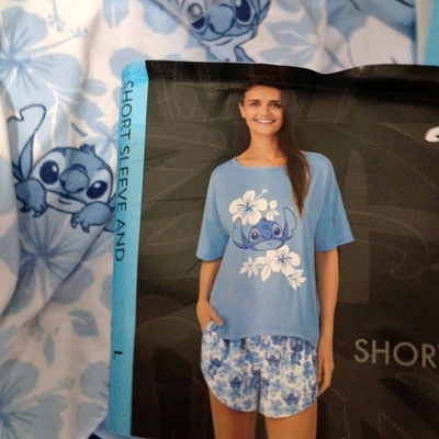Conjunto de pijama corto y manga corta ligero de 2 piezas talla L Character para mujer-A02 Foto 1 de 4