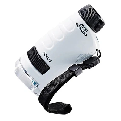 Handheld Funny 60-120x Pocket Microscope Kids Science Experiment LED Light - Image 1 of 4