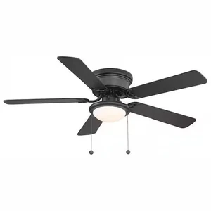 Hugger 52 in. LED Indoor Black & Mahogany Ceiling Fan with Light Kit AL383LED-BK - Picture 1 of 9