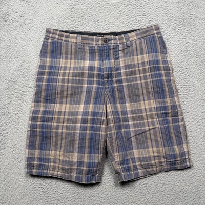 Banana Republic Shorts Mens 33 Blue Madras Plaid Linen Cotton Plaid Casual - Image 1 of 4