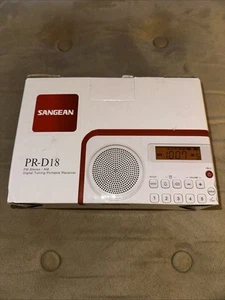 Sangean PR-D18 AM/FM/Portable Digital Radio with Protective Bumper (White/Red) - Picture 1 of 10