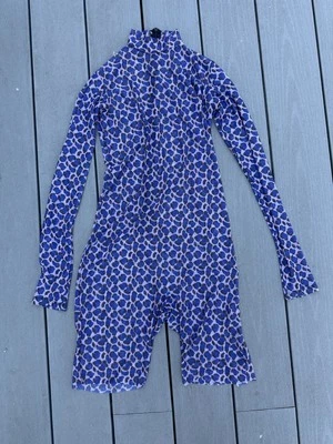 Mameluco Body Malla Azul Leopardo Guepardo Estampado Animal Mediano Grande Foto 1 de 4