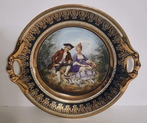 Antique Royal Vienna Blue Cabernet Serving Platter "Beehive" Austria 1800's - Picture 1 of 18