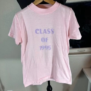 Class of 1995 Vintage Single Stitch Pink Purple Tee Size 10-12 Girls (A2) - Picture 1 of 4