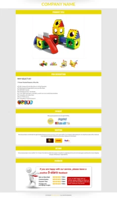 Plantilla de Anuncio eBay HTML Profesional Móvil Diseño Responsivo Universal Foto 1 de 4