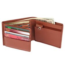 Mens Leather RFID Secure Badge ID Wallet Flip out Wallet SD 045 (Tan)