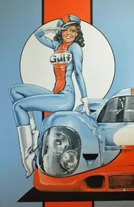 AWESOME VINTAGE STYLE 917 GULF GIRL POSTER - Picture 1 of 1