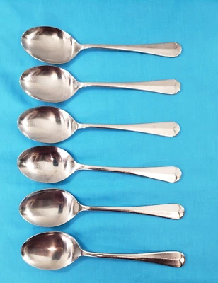 Cucharas sopera ovaladas Oxford Hall Sagamore 6 lugares Japón 7" Japón acero inoxidable Foto 1 de 4