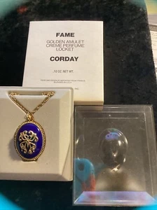 Vintage Fame Golden Amulet Corday Crème Perfume Blue /Gold In Original Box - Picture 1 of 9