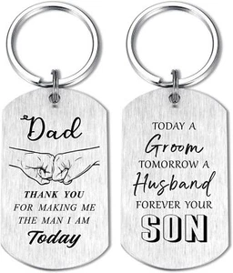 Wedding Day Keychain - Bridal Shower Gifts for Father of the Groom - Picture 1 of 6
