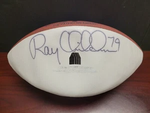 Ray Childress Signed Ball Football Houston Oilers # 79 NFL Rawlings  - Picture 1 of 5