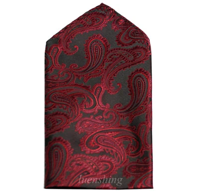 New Brand Q Men's  micro fiber Pocket Square Hankie Only paisley wine formal - Image 1 of 2