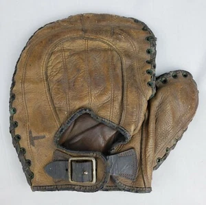 Antiguo Guante de Béisbol Softbol con Hebilla Trasera de Preguerra Guante de Primera Base MLB - Imagen 1 de 14