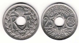 1 Stück 25 Cent 3 iem Republik 1917 gestempelt - Bild 1 von 1
