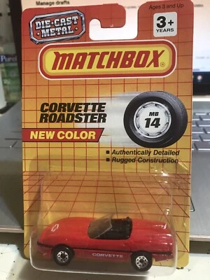 Matchbox Die-Cast 1993 vintage - Corvette Roadster MB 14 - rojo Foto 1 de 2