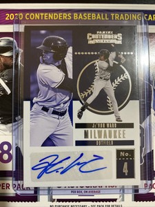 2020 Panini Contenders Je'Von Ward Auto #CA-JW Milwaukee Brewers