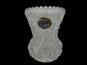Jarrón transparente Hofbauer RED BYRDES de 2,5" soporte de palillo de dientes de cristal de vidrio de plomo alemán - Imagen 1 de 7