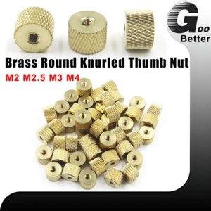 Brass Round Knurled Thumb Nut Hand Grip Knob Nuts Model DIY Refit M2/M2.5/M3/M4 - Picture 1 of 11