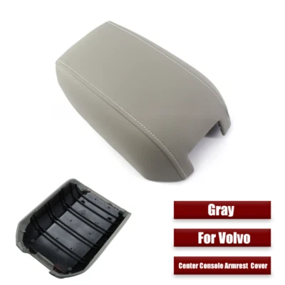 Cubierta de reposabrazos de consola central de coche de cuero ABS gris para Volvo XC90 2003-2014 Foto 1 de 4
