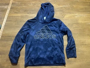 adidas Hoodie, Boy's Size Small, Blue White, Pullover, Long Sleeve - Picture 1 of 11