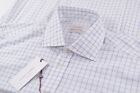 Nwt Luciano Barbera Size Large Dress Shirt Brand New White & Blue Made In Italy