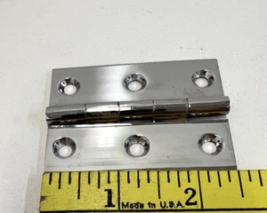 Chrome Plated 2-1/2" x 1-3/4" Butt Hinge Solid Brass - Picture 1 of 5