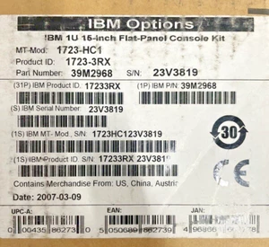 IBM 1U 15 Inch Flat-Panel Console Kit 1723 - Afbeelding 1 van 1