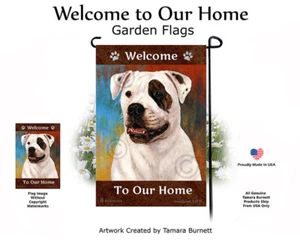Willkommen Garten Flagge - Gestromtes Auge American Bulldog 003 - Bild 1 von 1