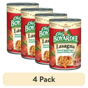 (4 pack) Chef Boyardee Lasagna in Tomato Sauce Seasoned with Meat, 15 oz. Can - Picture 1 of 7