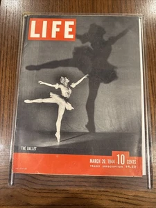March 20, 1944 LIFE Magazine - WWII - The Ballet Hard Plastic Cover!!! - Imagen 1 de 6