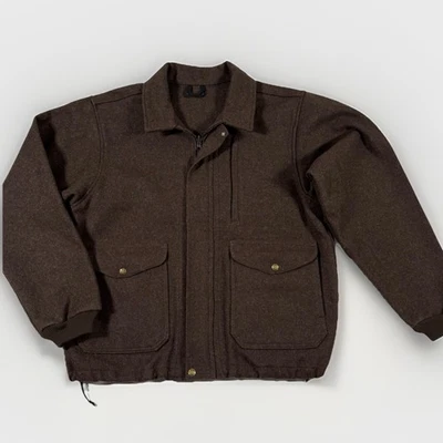 CC Filson Vintage Mens Size XL Brown Mackinaw Wool Work Jacket Pockets Style 193 - Image 1 of 4