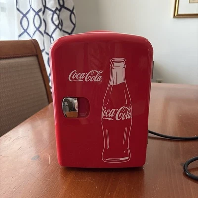 Coca Cola Mini Fridge Compact Personal Refrigerator Retro Red Coke Bottle Soda - Image 1 of 4