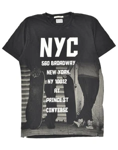 CONVERSE Womens Graphic T-Shirt Top UK 16 Large Black Cotton BG40 - Picture 1 of 3