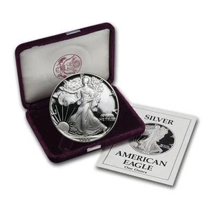 1988 S 1 oz American Silver Eagle Proof Coin With Box and COA - Picture 1 of 3