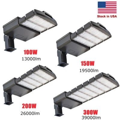 YAO-LITE 200W 300W Led Shoebox Parking Lot Lights5000K Commercial Street Area Pole Lights