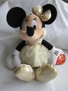 DISNEY STORE 2013 MINNIE MOUSE GOLD DRESS BRAND NEW 16" SOFT TOY KIDS GIRLS - Picture 1 of 12