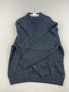 Chaps Sweater Mens XXL 2XL Black White Logo 1/4 Zip Long Sleeve - Picture 1 of 16