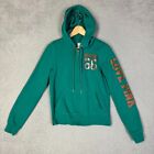 PINK Victoria's Secret Hoodie Womens Large Green Zip Up Miami Dolphins Sequin