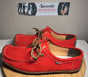 Women's Sanearda Red Suede Leather Shoes Comfort Walking Boho Size 10.5 - Picture 1 of 10