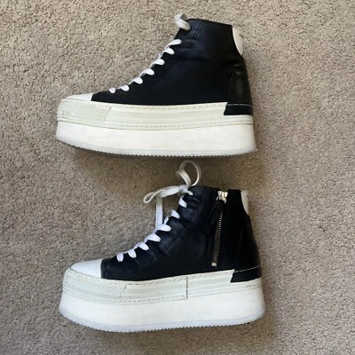 Cinzia Araia Botas Plataforma Cuero Negro Cremallera Talla 36 Foto 1 de 4