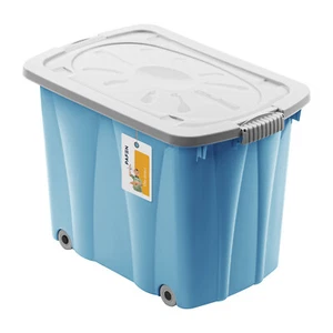 PAFEN Piraten Box Schatzkiste 62l Spielzeugkiste mit Rollen 58x42x37 Blau - Bild 1 von 10