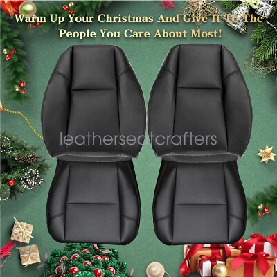 4PCS For 2007-2014 Cadillac Escalade Front Both Side Leather Seat Cover - Black — 第 1/4 张图片