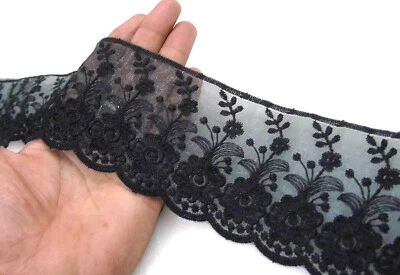 Вышивка кружева для платья сари Lehenga костюм сумка украшение границы Craft 3 черный - Изображение 1 из 2