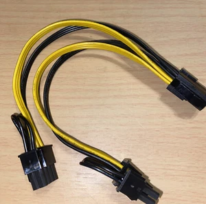 PCIe 6 Pin To 2x 8 Pin Splitter Extension Sleeved Mining Cable new - Picture 1 of 4