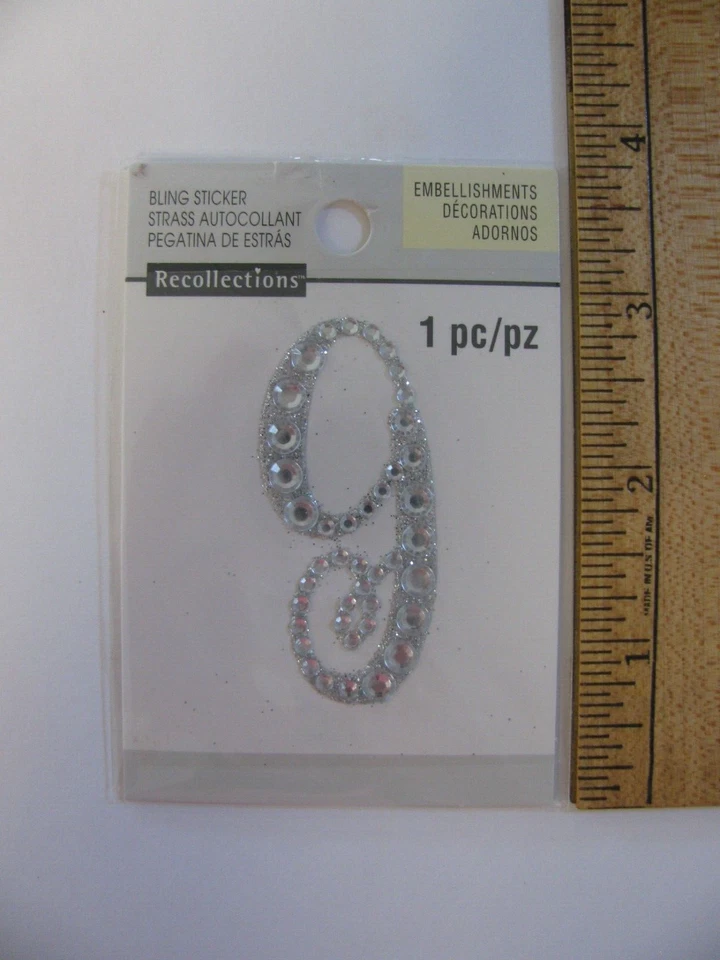 Recollections MONOGRAM g Bling Sticker 1 Piece NOS - Image 1 of 1