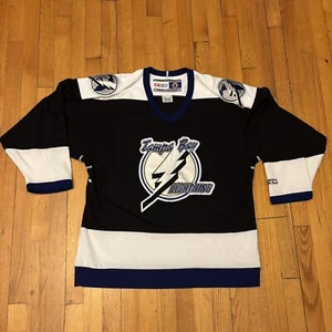 Vintage 90’s CCM Tampa Bay LIGHTNING Air Knit NHL Black Home Hockey Jersey Med - Bild 1 von 12